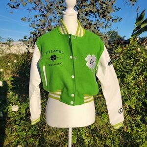 Filthy Wealthy Green White Varsity Jacket Shamrock 2020 Ytlayol Small